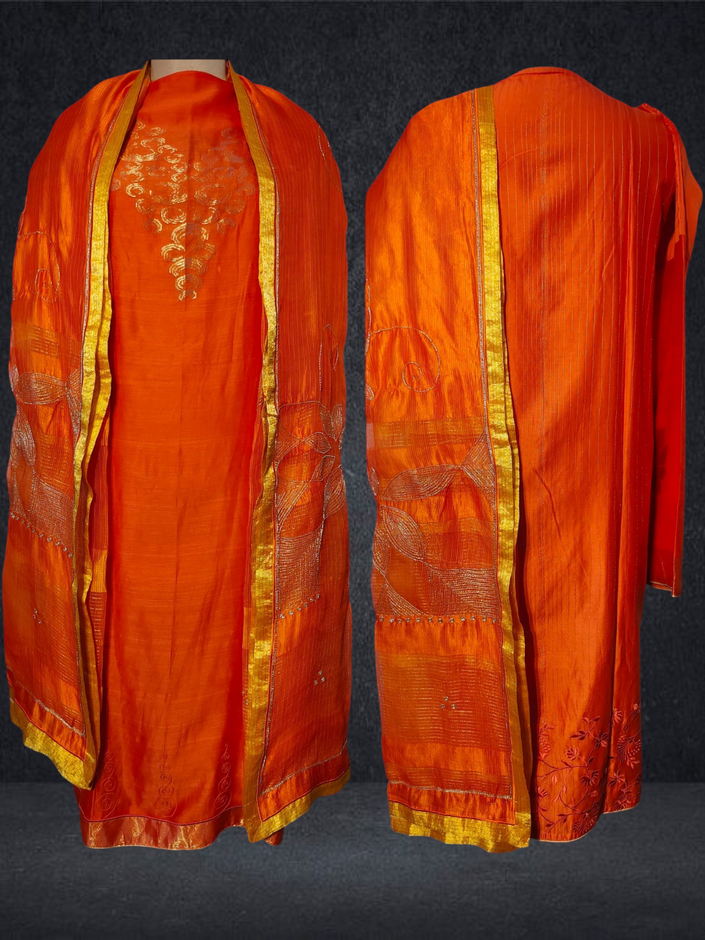 Semi Stitched Formal chanderi Suitset