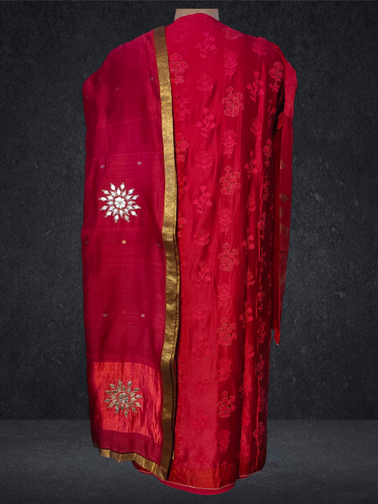 Semi Stitched Formal chanderi Suitset