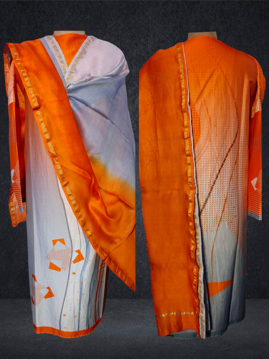 Semi Stitched Chanderi Casual Suitset