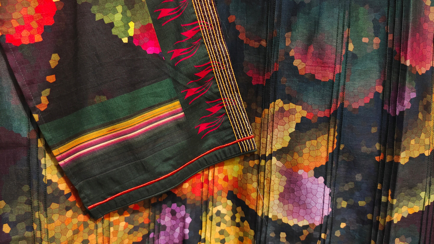 Semi Stitched printed chanderi Tunic
