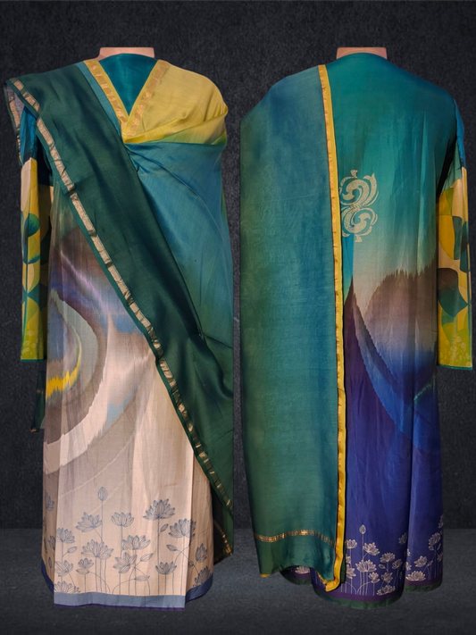 Semi Stitched Chanderi Casual Suitset VISHAL KAPUR