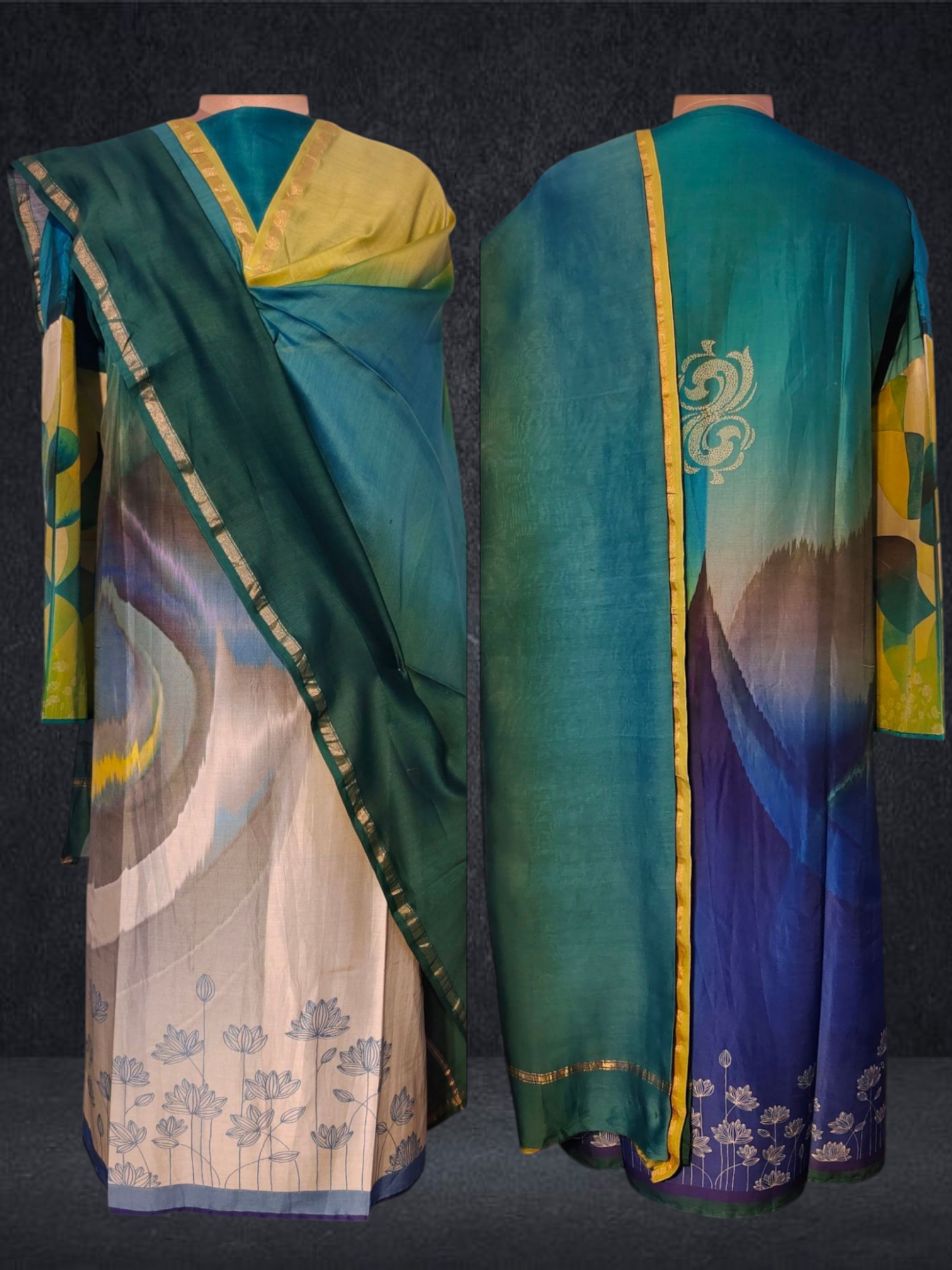 Semi Stitched Chanderi Casual Suitset VISHAL KAPUR