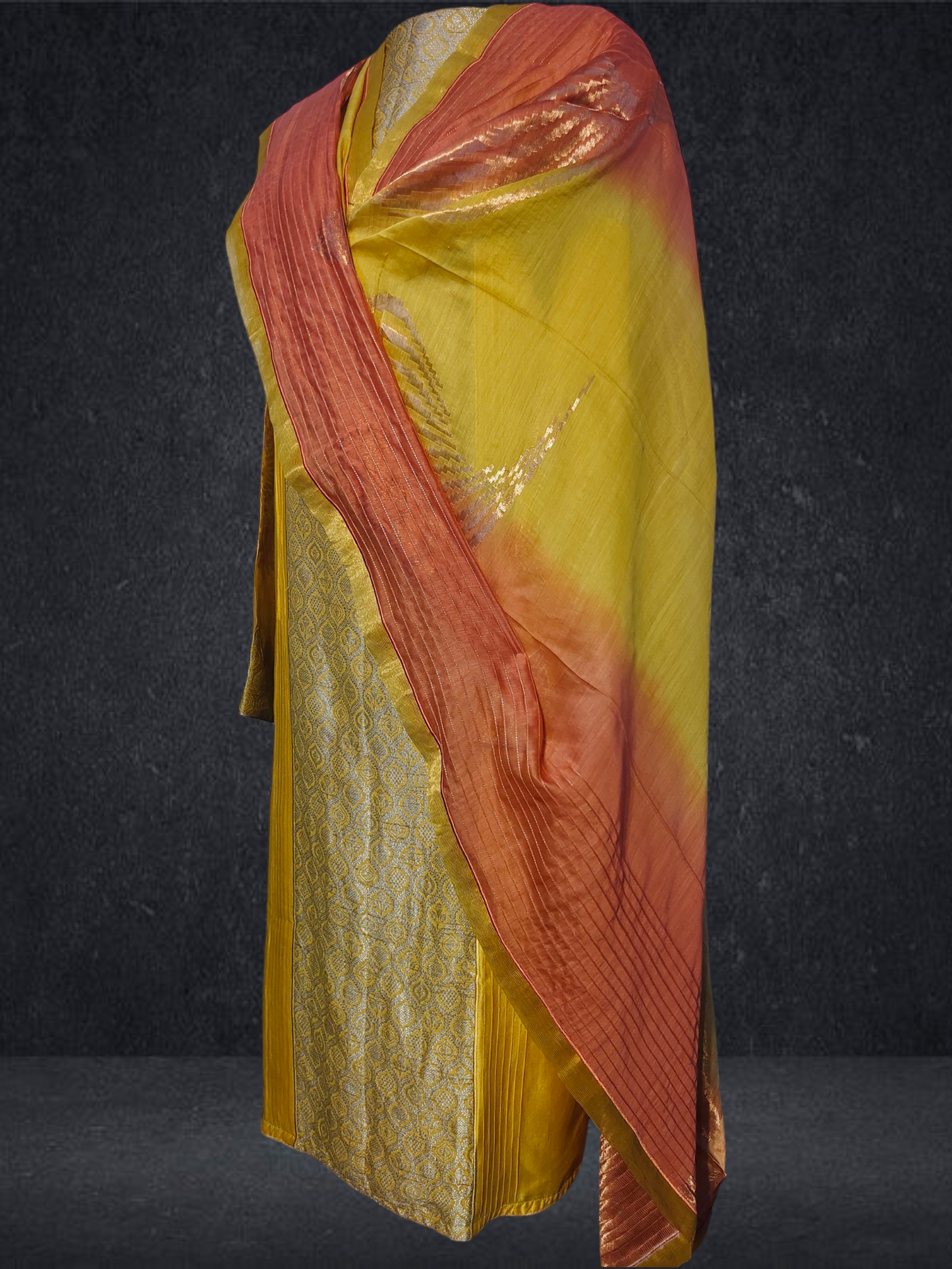 Semi Stitched Formal chanderi Suitset