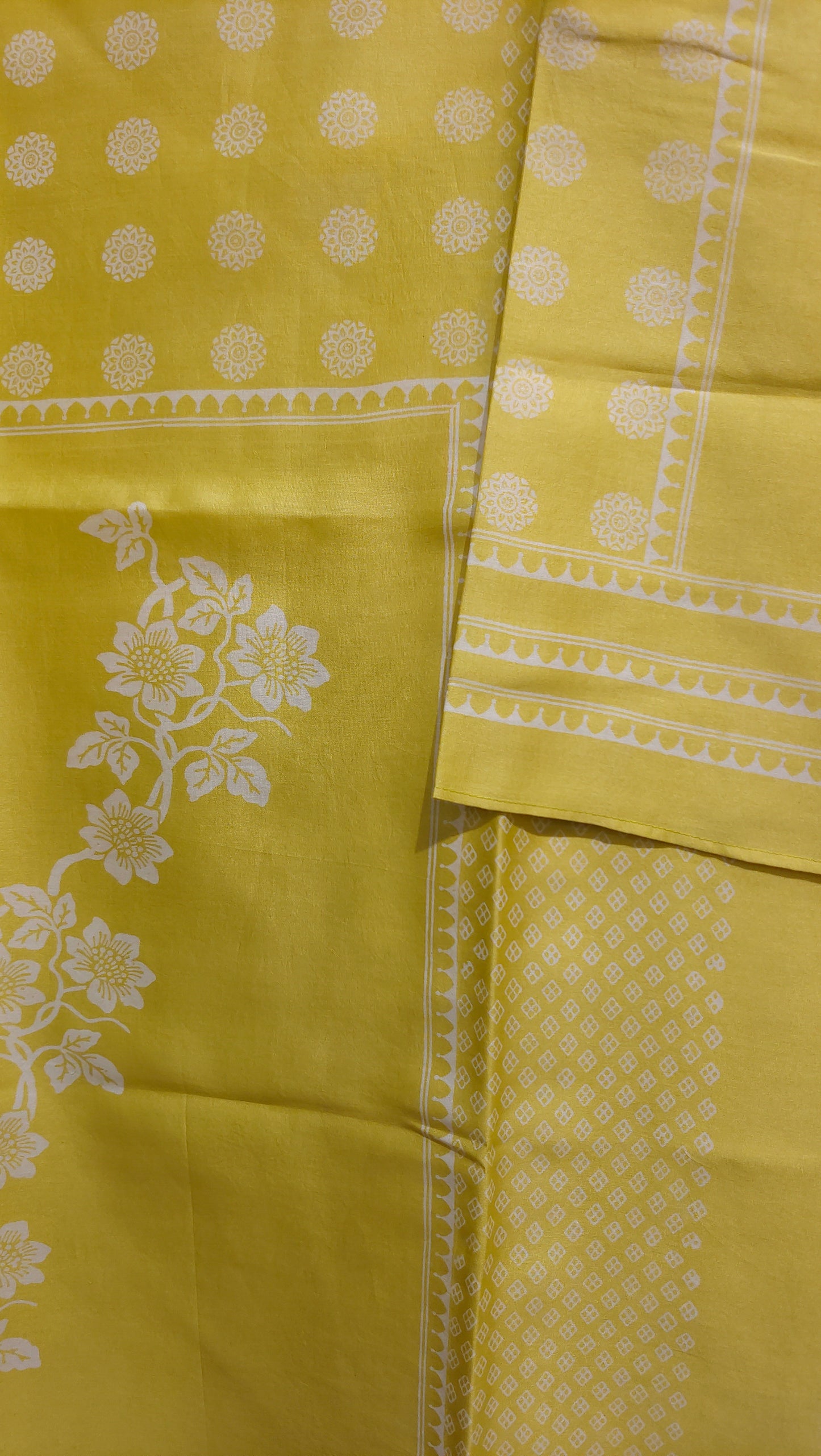 Semi Stitched Chanderi Casual suitset