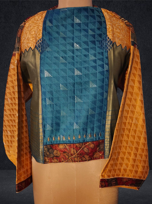 Semistitched Chanderi Ɓlouse