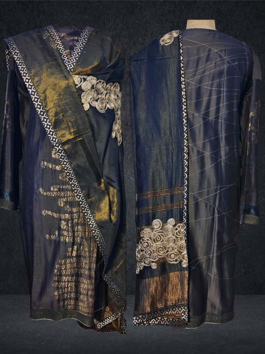 Semi Stitched Chanderi formal Suitset