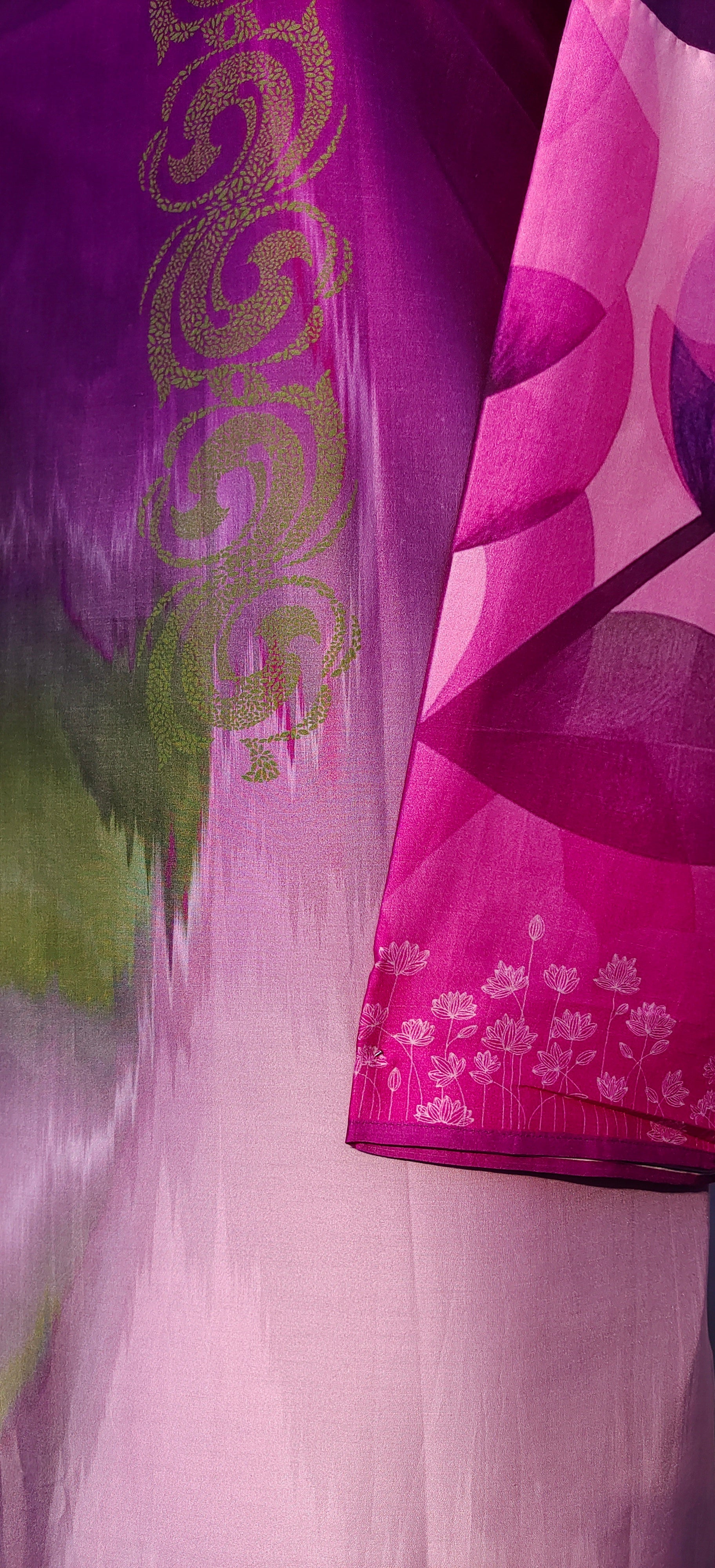 Semi Stitched Chanderi printed kurta VISHAL KAPUR