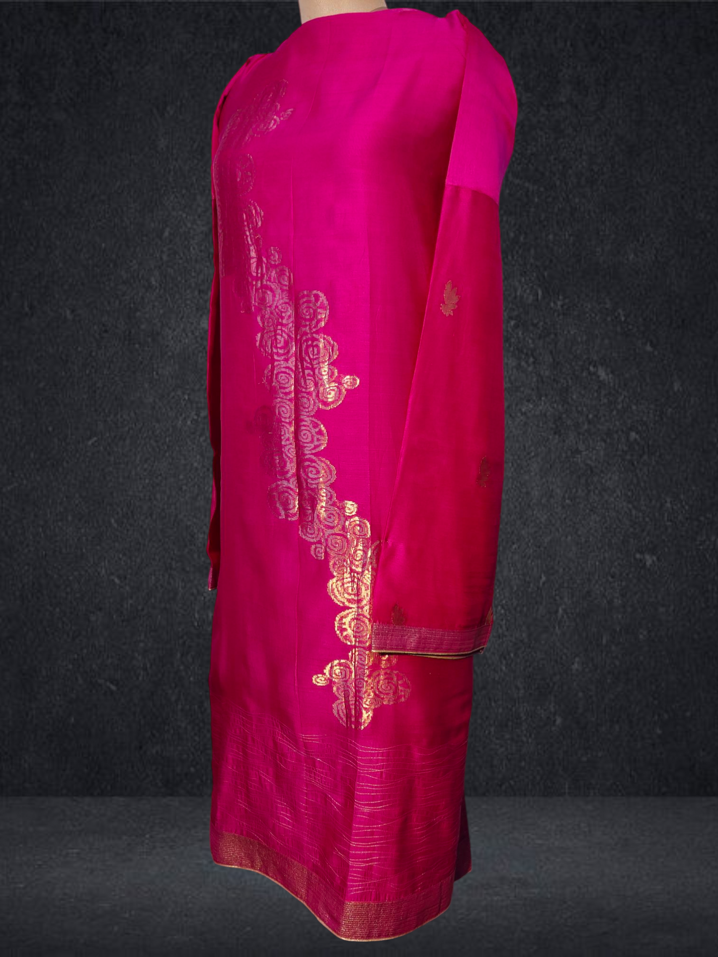 Semi Stitched Chanderi kurta