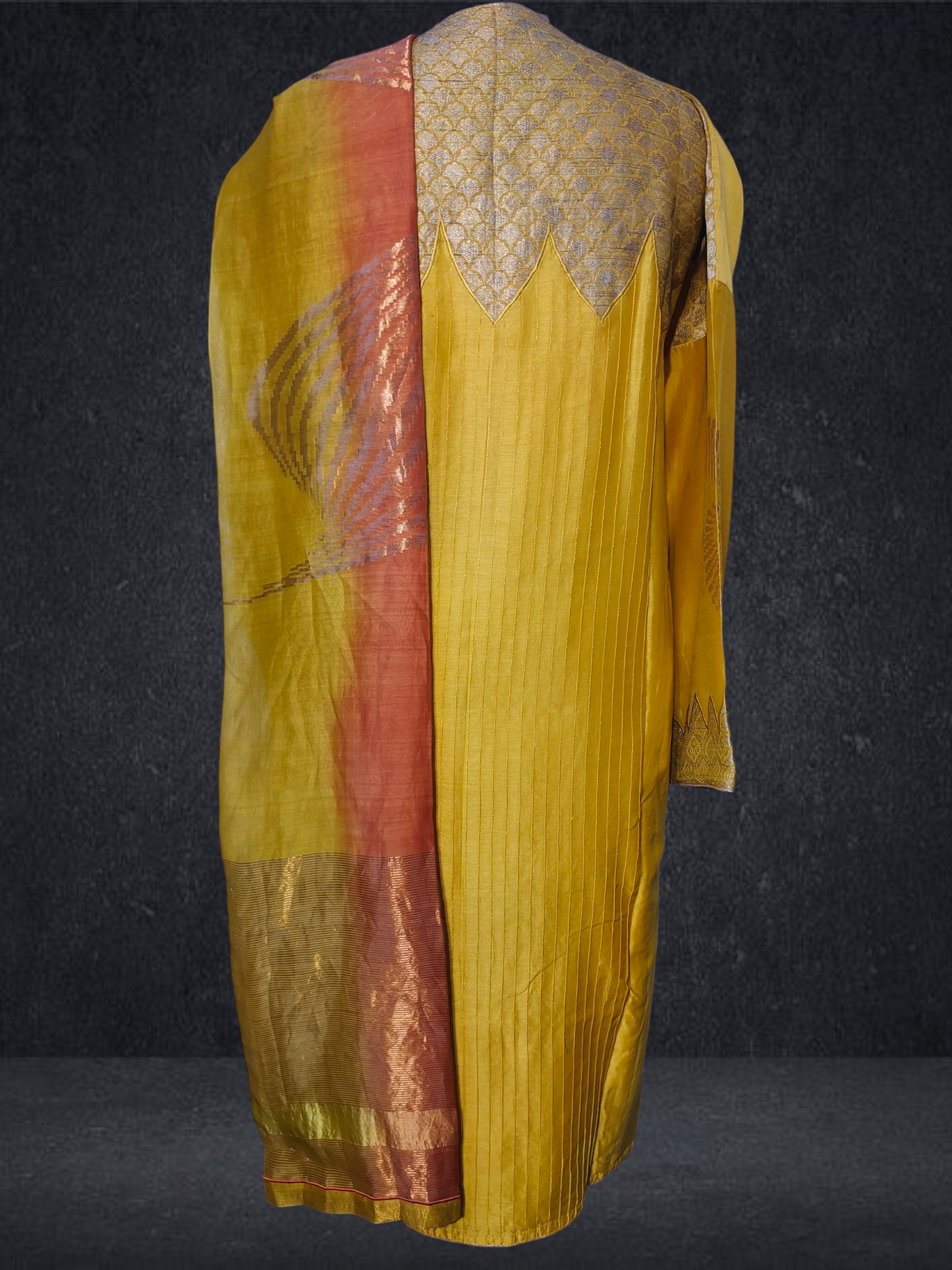 Semi Stitched Formal chanderi Suitset