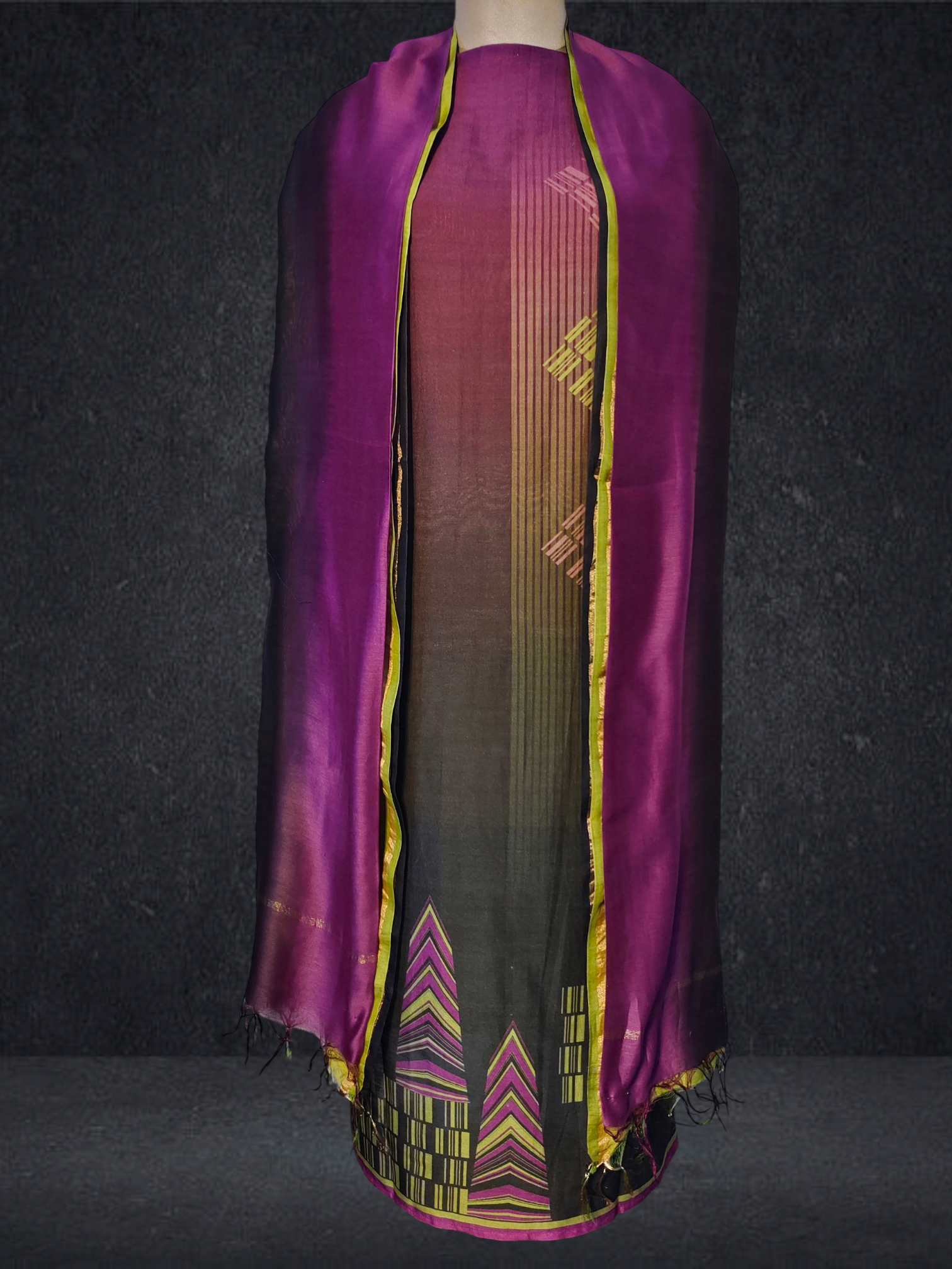 Semi Stitched Chanderi Casual Suitset VISHAL KAPUR