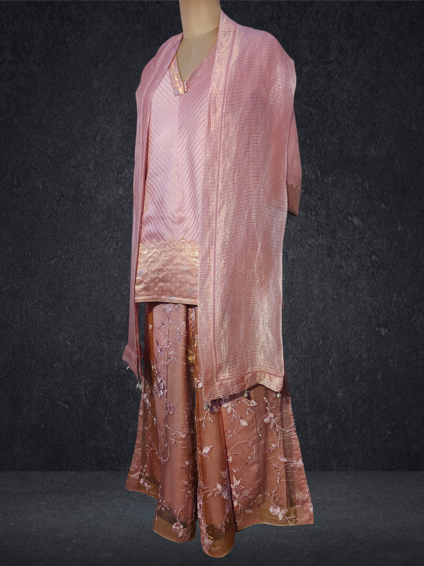 Stitched Chanderi Long Dress
