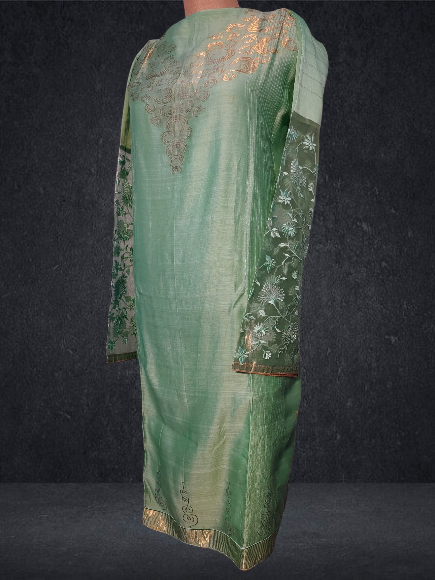Semi Stitched Formal chanderi Suitset