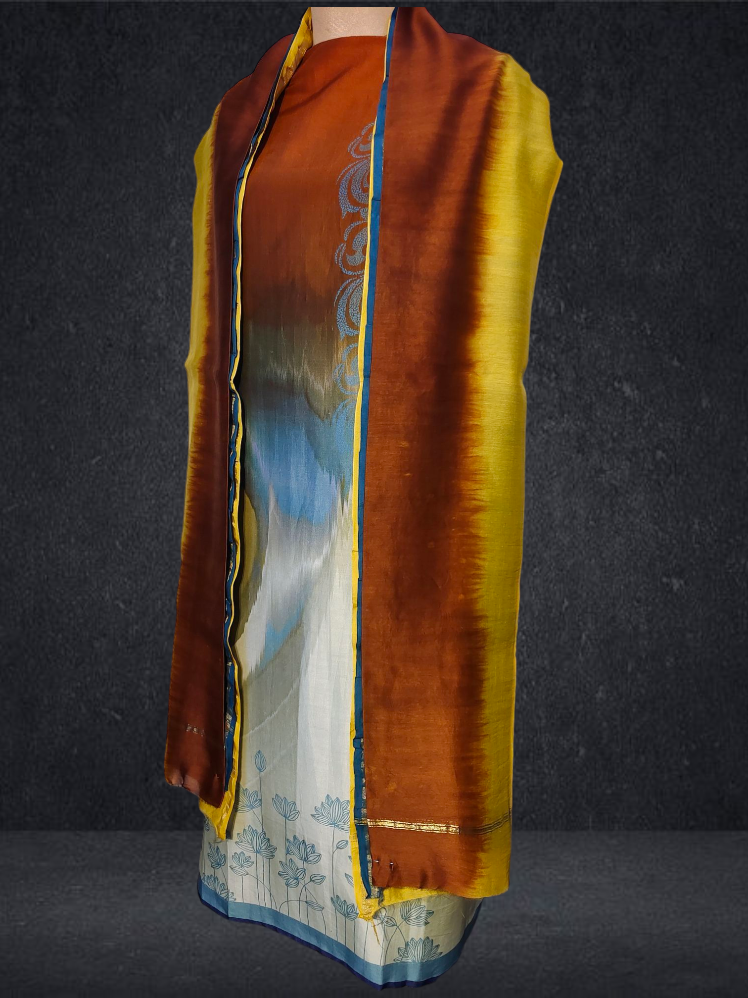 Semi Stitched Chanderi Casual Suitset VISHAL KAPUR