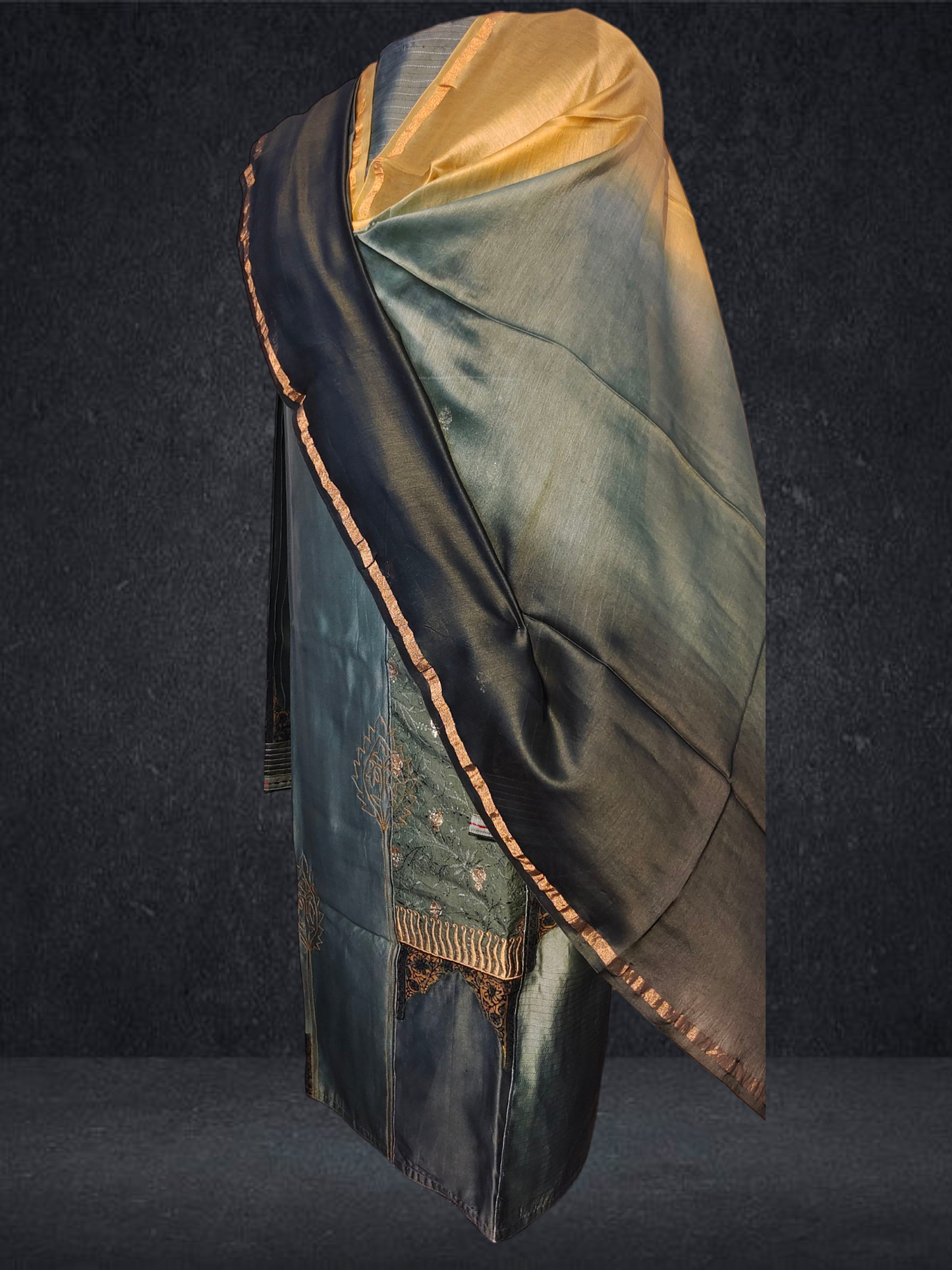Semi Stitched Formal chanderi Suitset