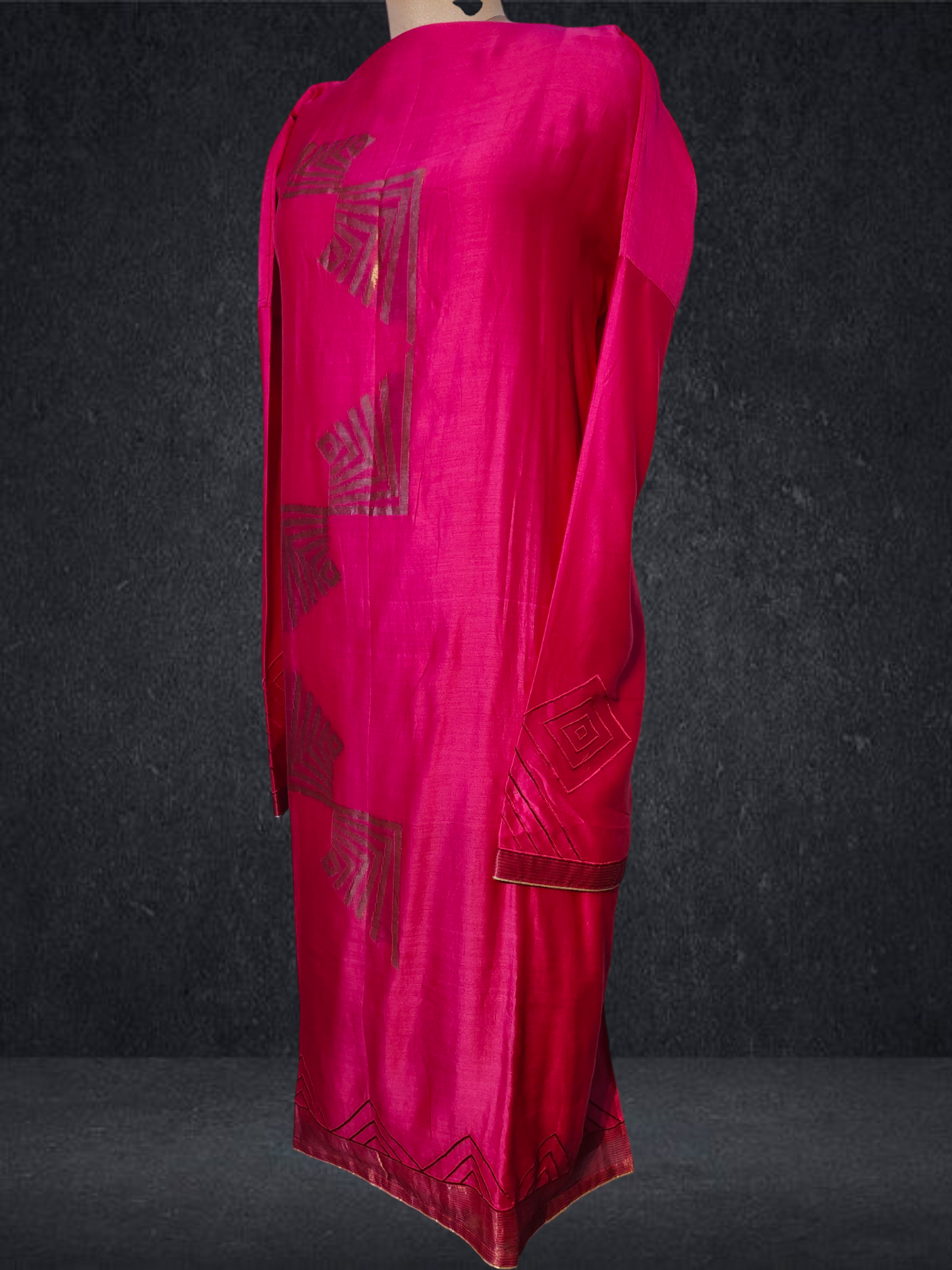 Semi Stitched Formal chanderi Kurta