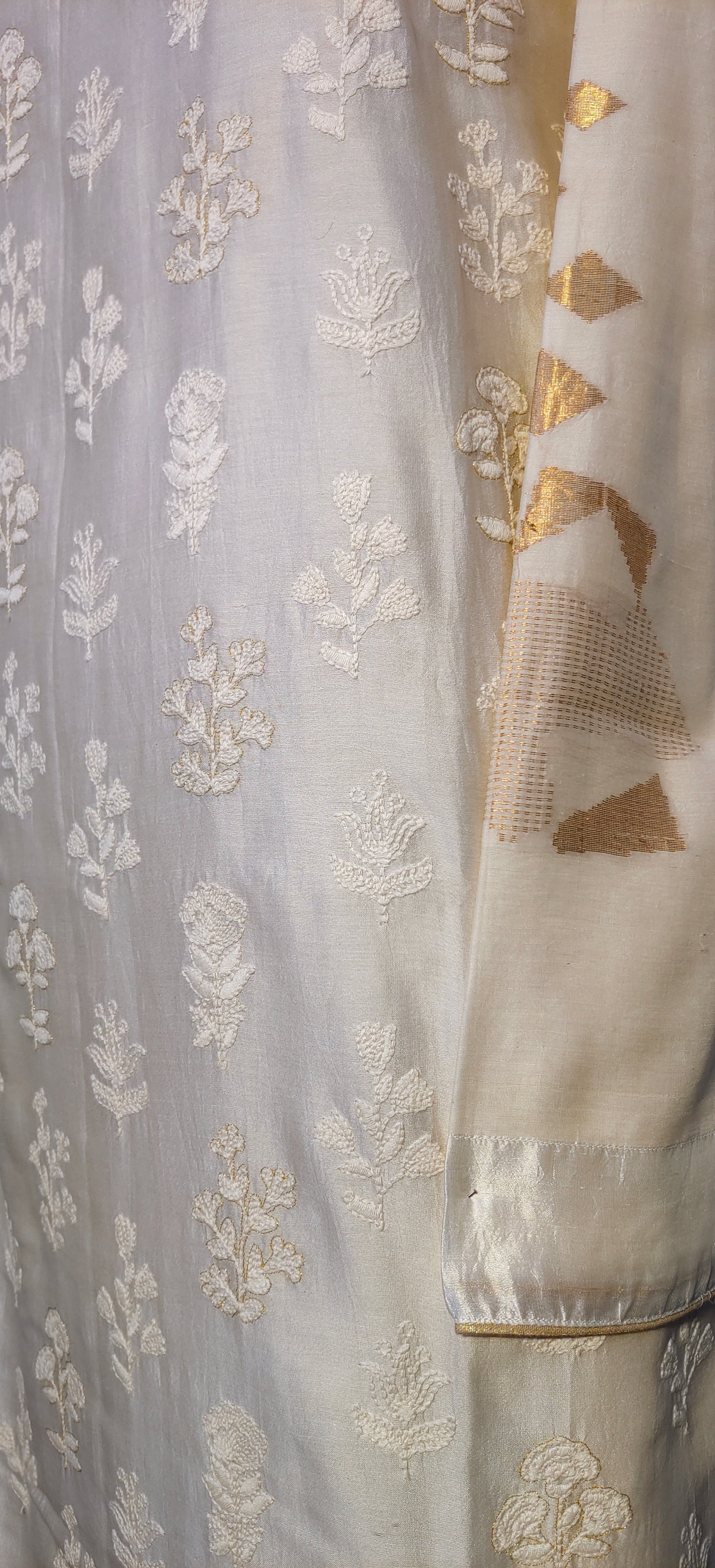 Semi Stitched Formal chanderi Kurta