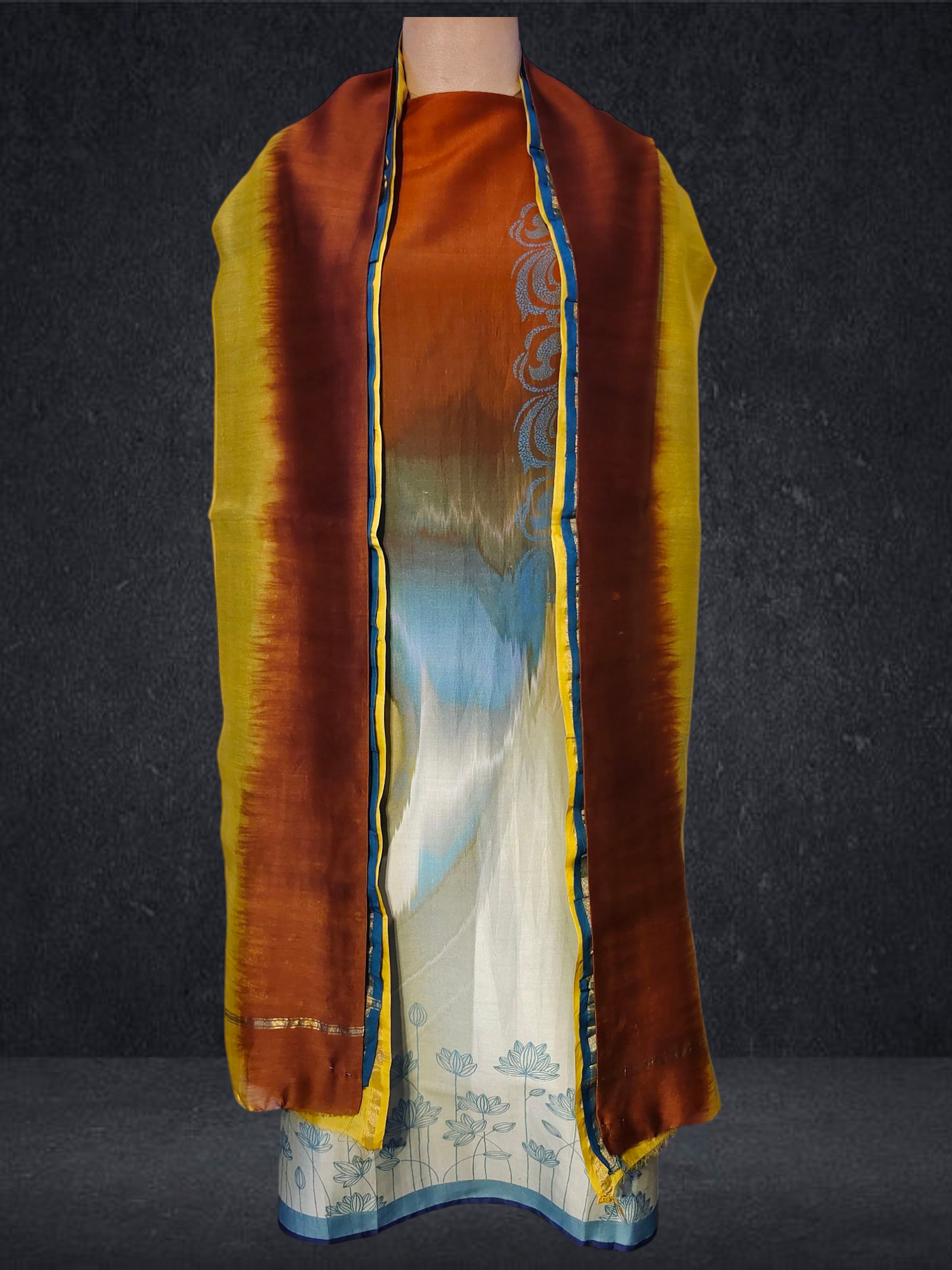 Semi Stitched Chanderi Casual Suitset VISHAL KAPUR