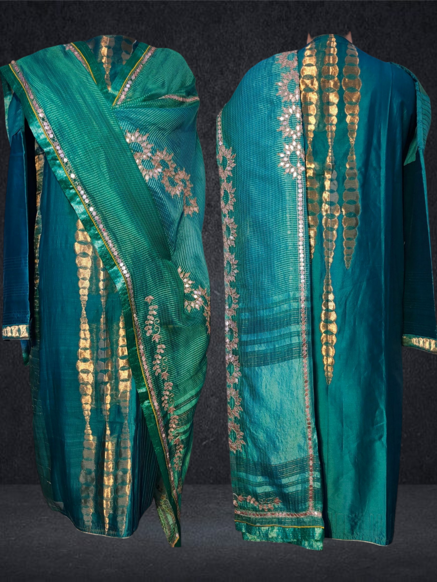 Semi Stitched Formal chanderi Suitset