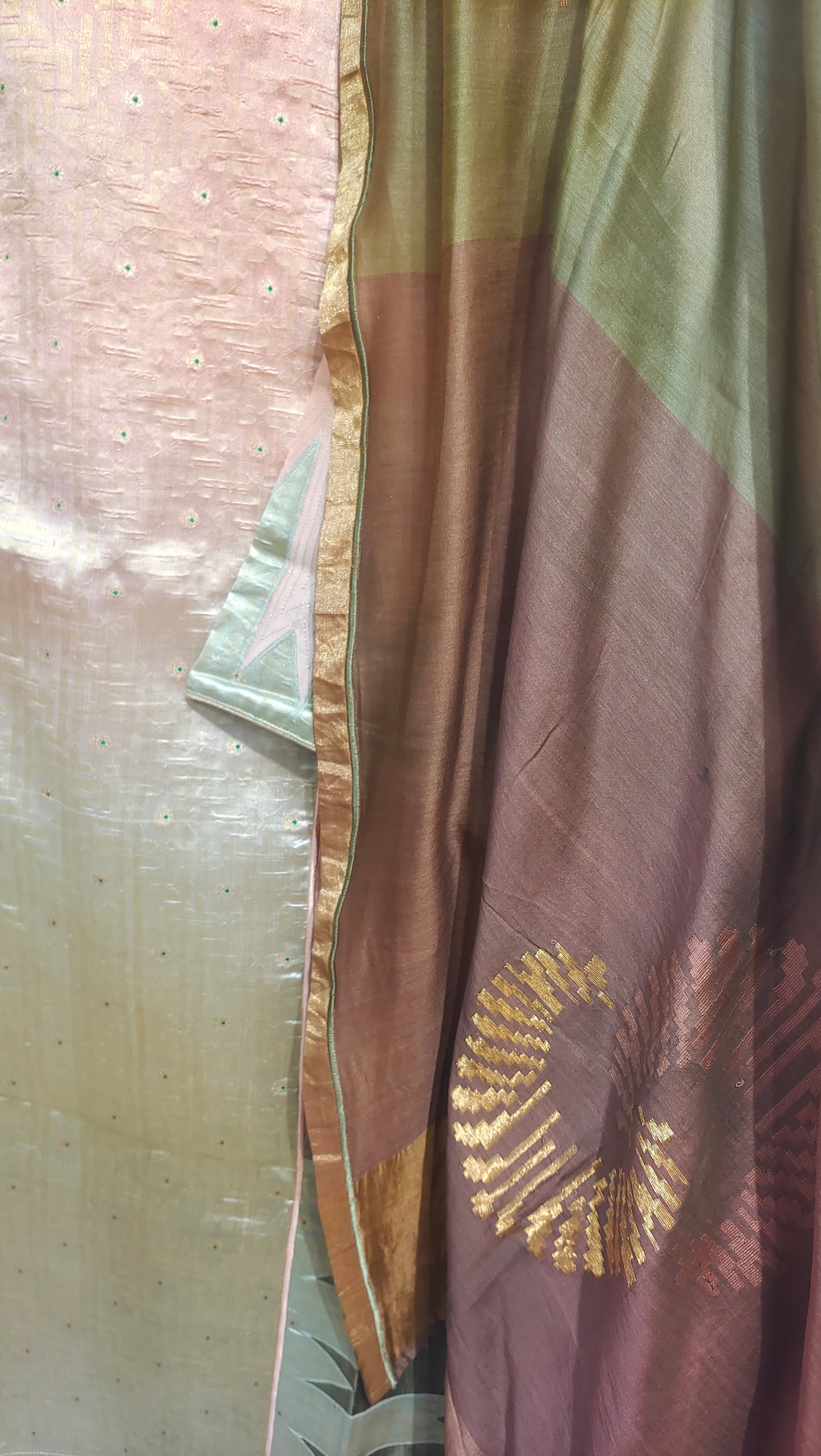 Semi Stitched Formal chanderi Suitset