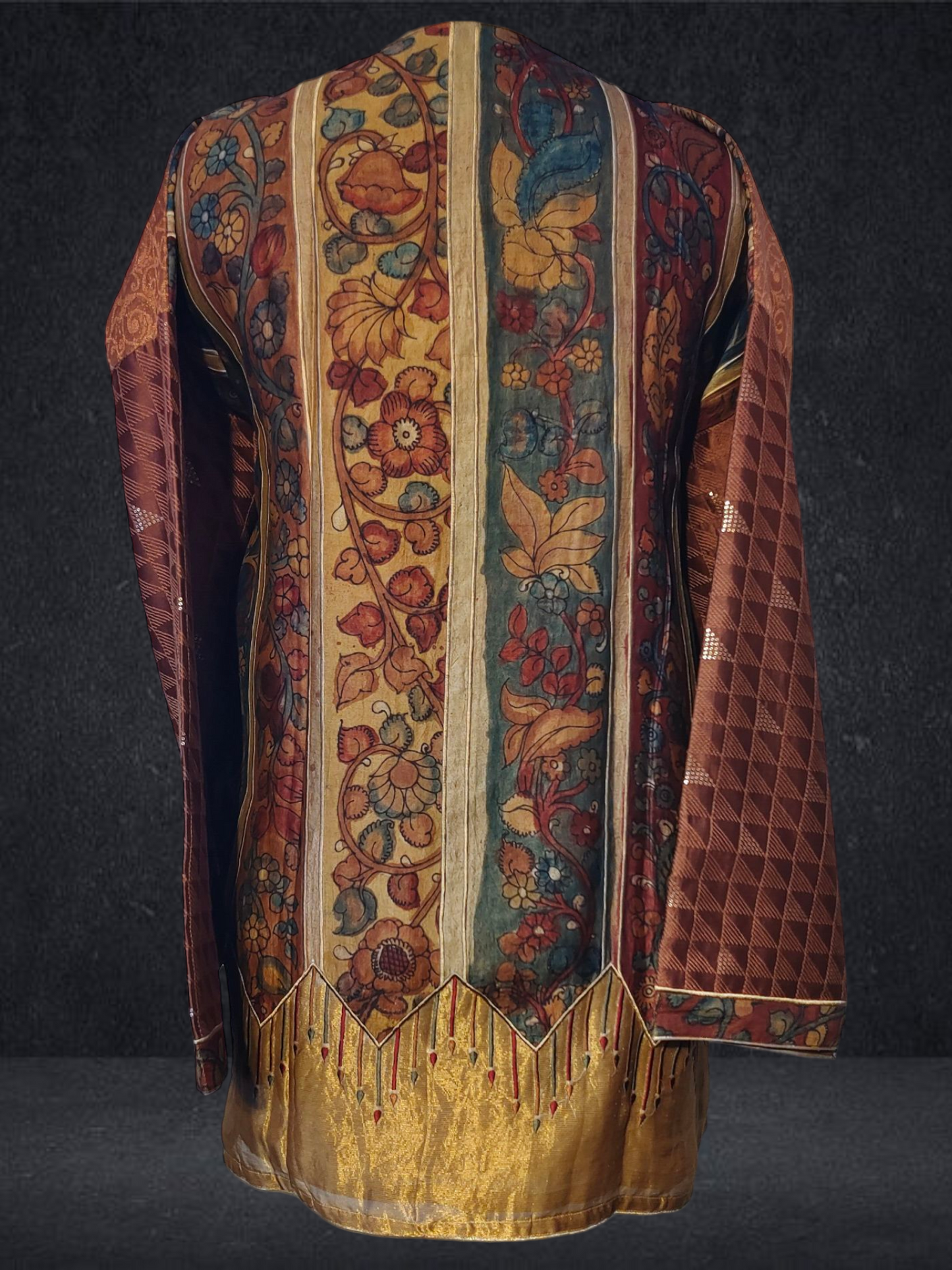 Semistitched Chanderi Kalamkari Short Tunic