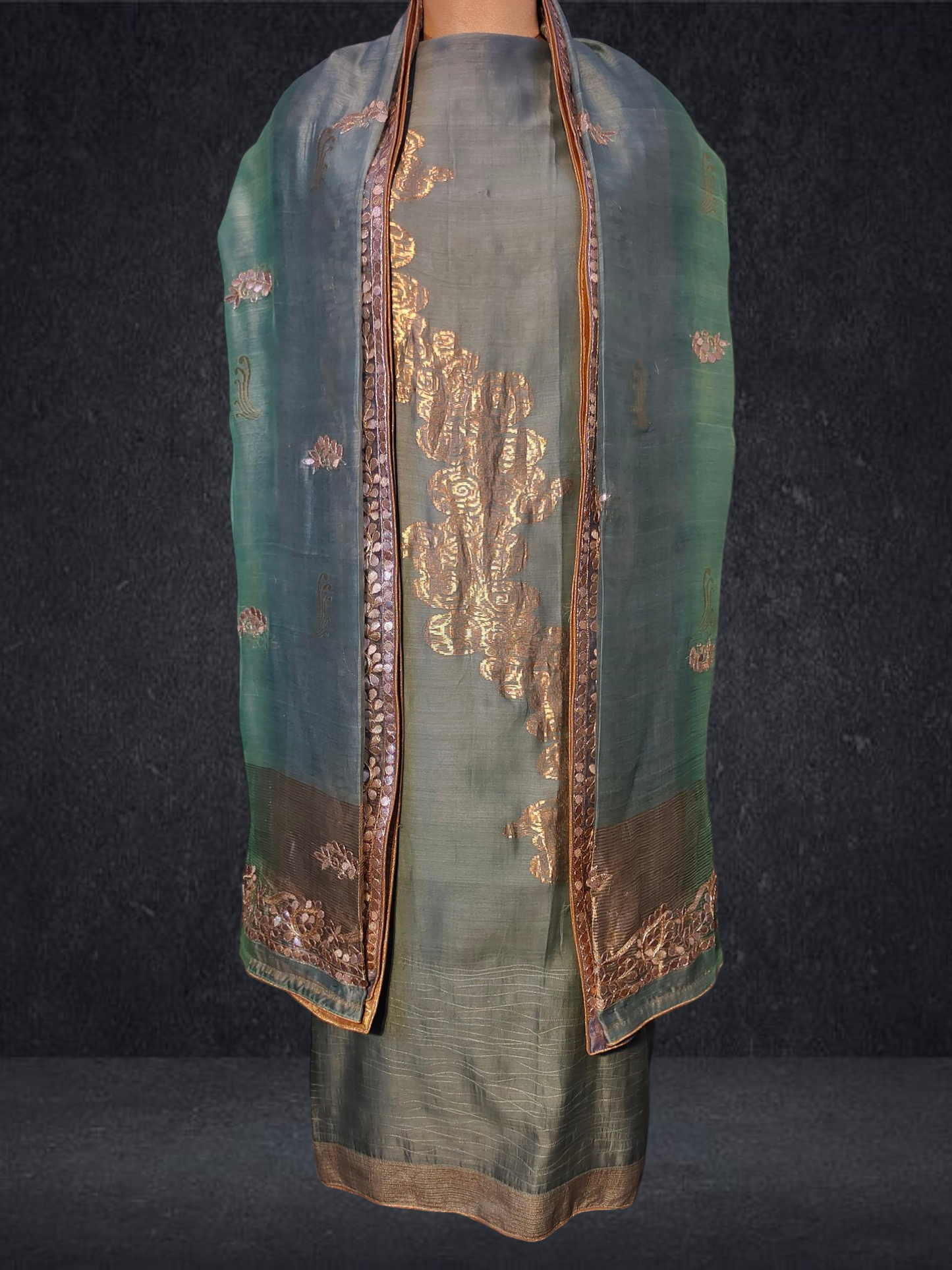 Semi Stitched Formal chanderi Suitset