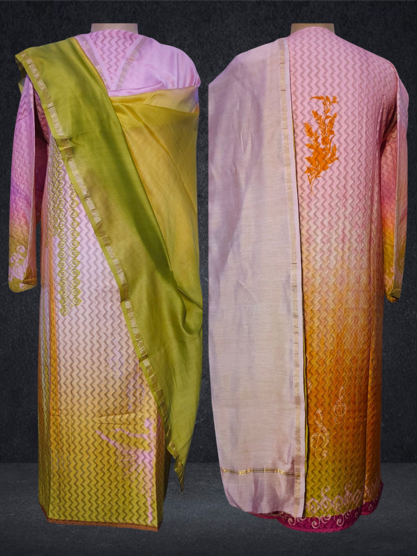 Semi Stitched Chanderi Casual Suitset VISHAL KAPUR