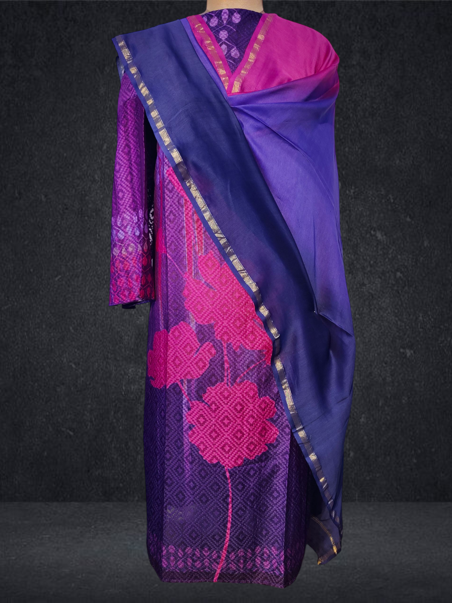 Semi Stitched Chanderi Casual Suitset VISHAL KAPUR