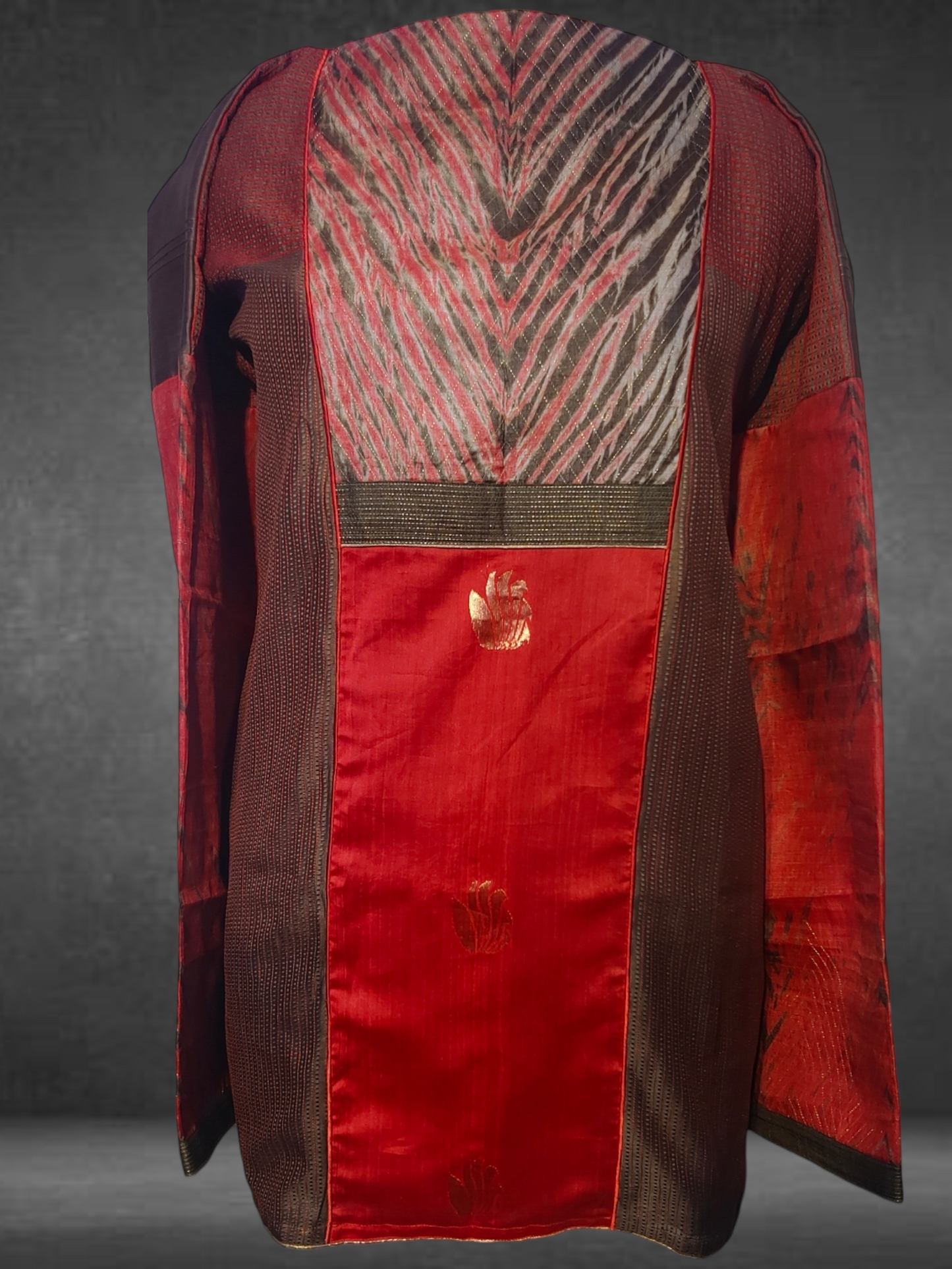 Semistitched Silk Shibori Short Tunic