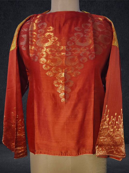 Semistitched Chanderi Ɓlouse