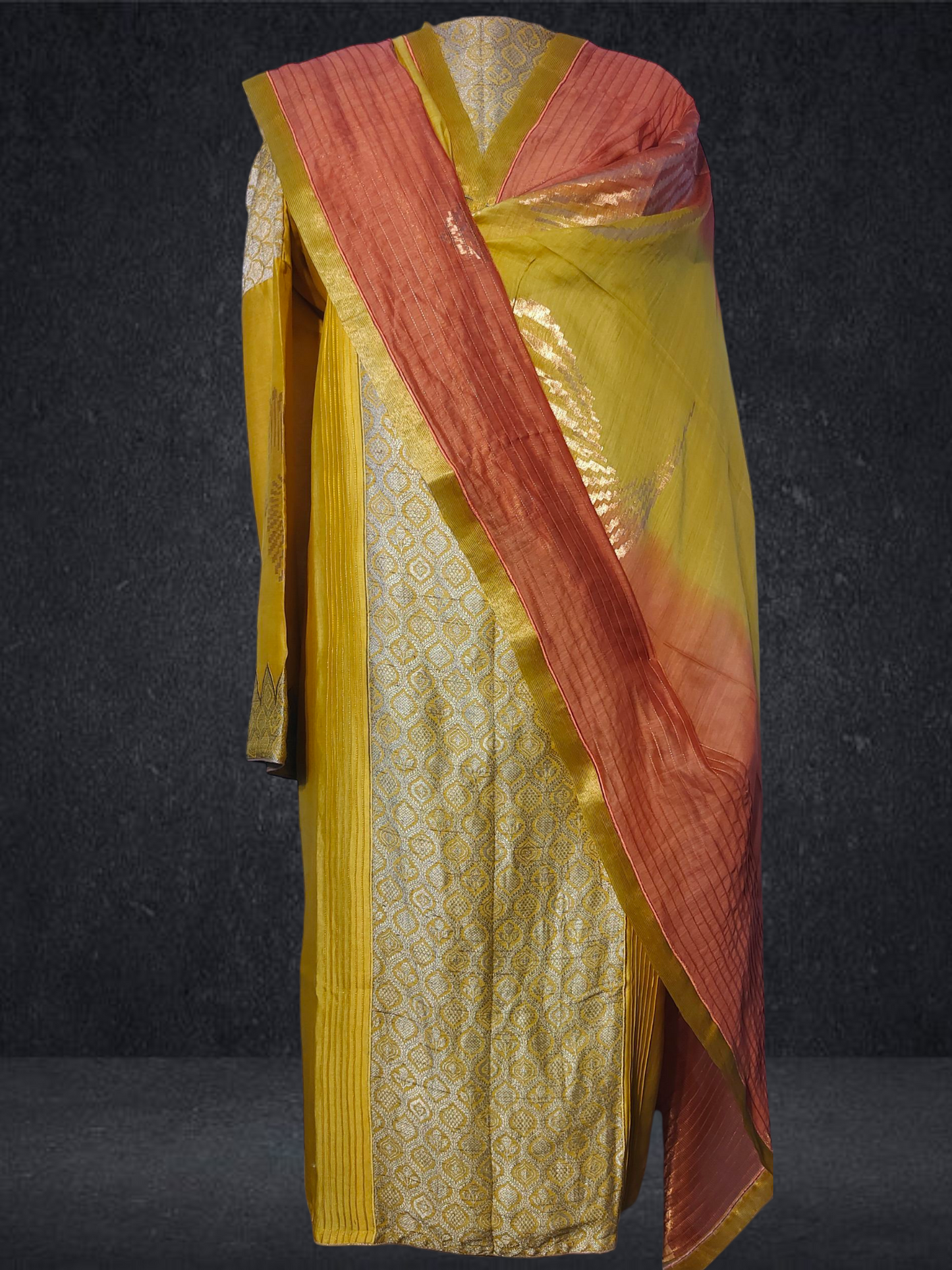 Semi Stitched Formal chanderi Suitset