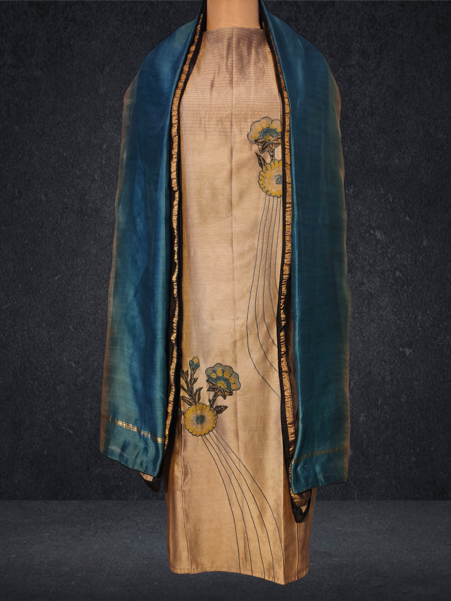 Semi Stitched Formal chanderi Suitset VISHAL KAPUR