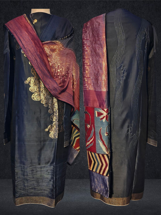 Semi Stitched Formal chanderi Suitset