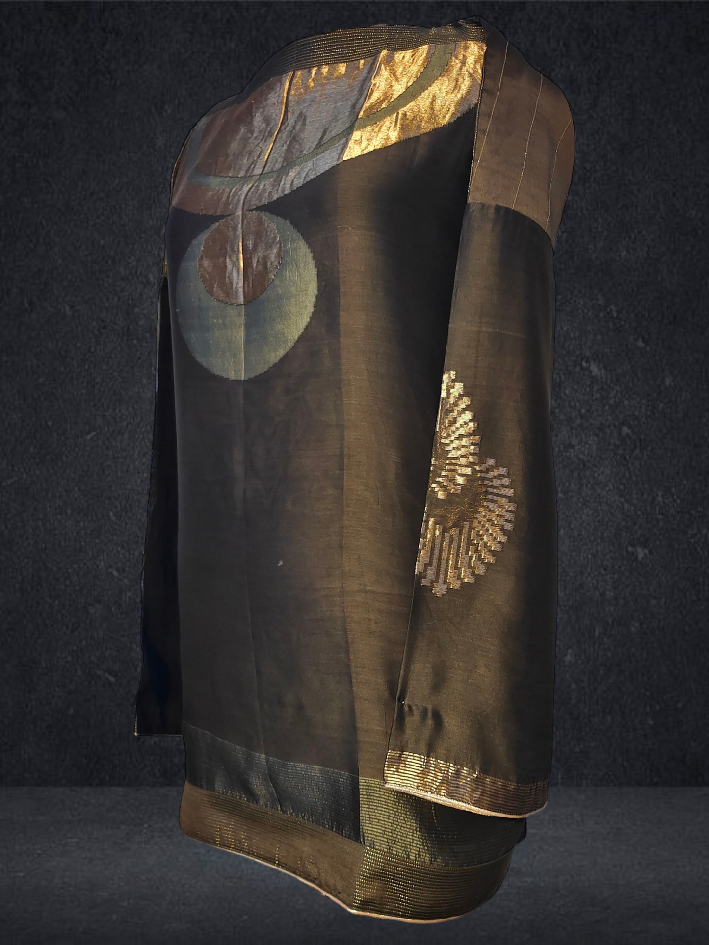 Semi Stitched Chanderi Zariwoven Short Tunic VISHAL KAPUR STUDIO