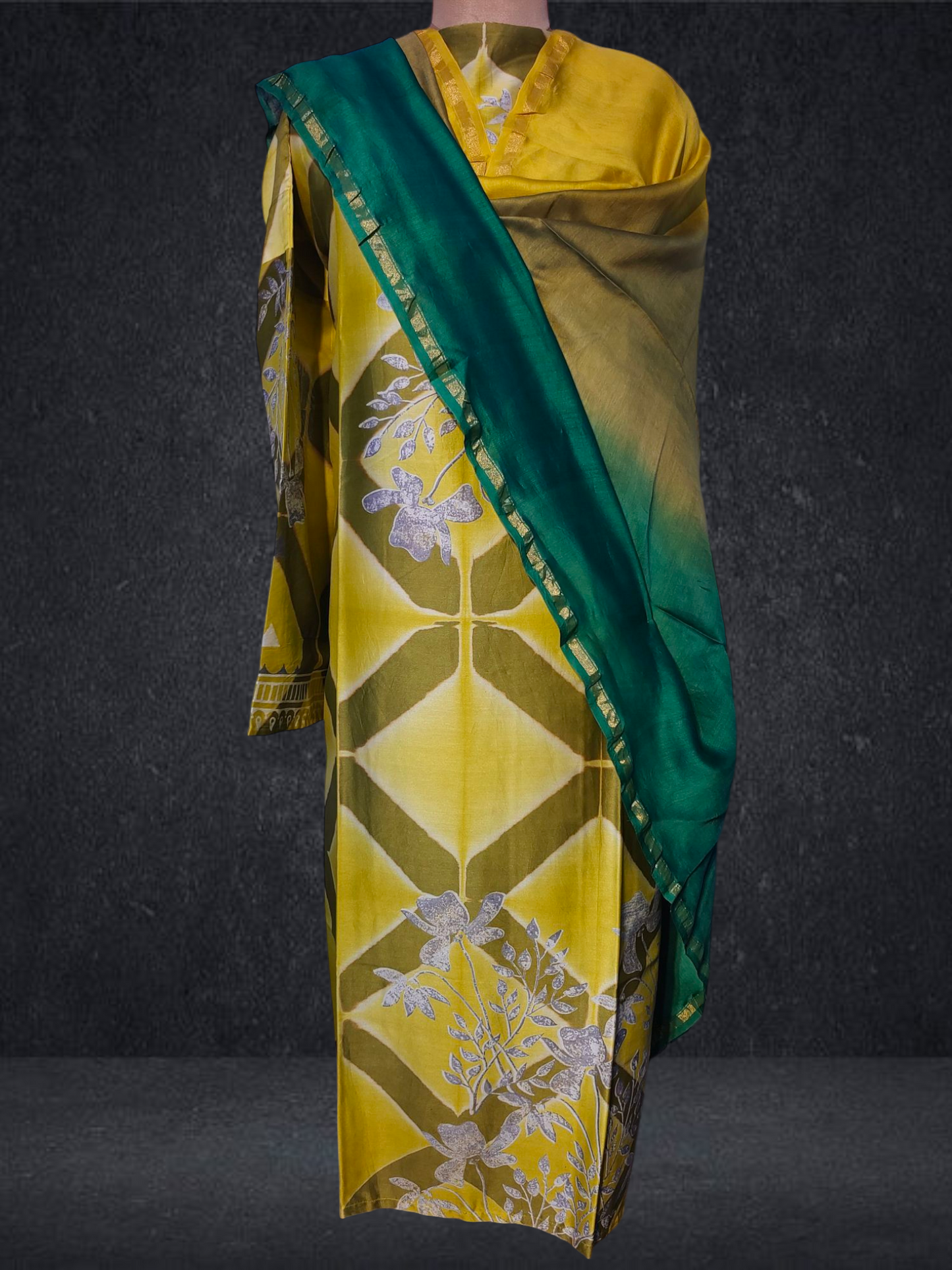 Semi Stitched Chanderi kurta VISHAL KAPUR