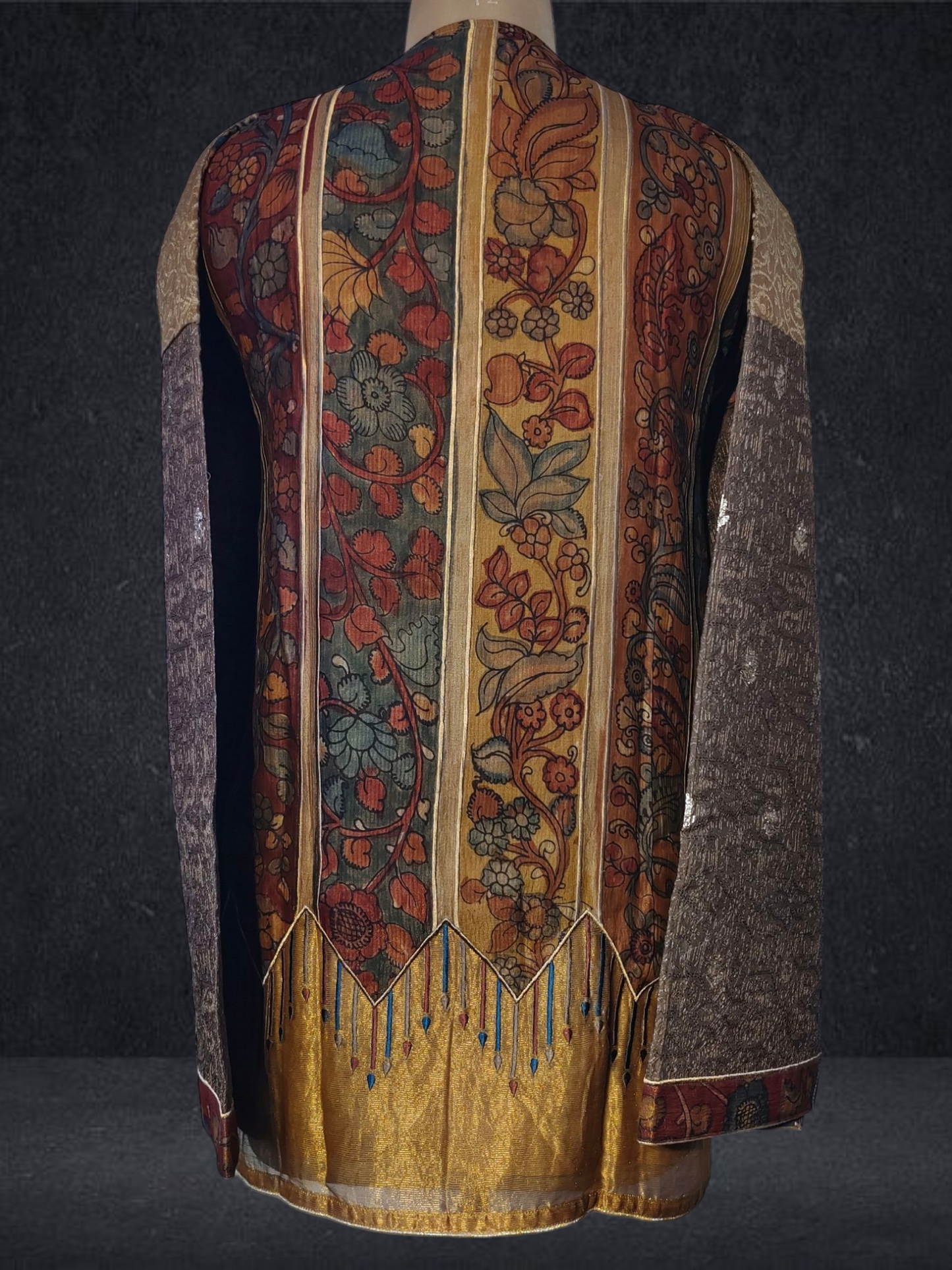 Semistitched Chanderi Kalamkari Short Tunic