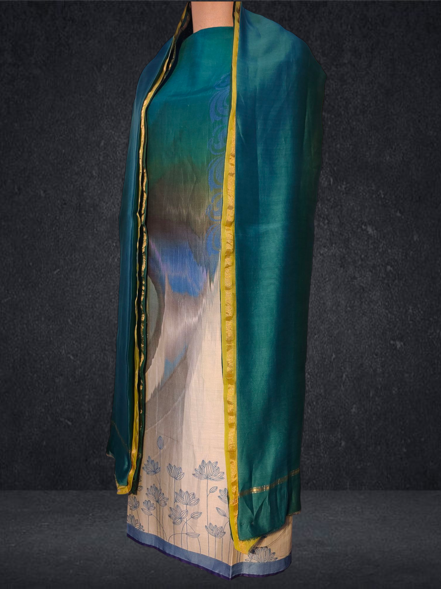 Semi Stitched Chanderi Casual Suitset VISHAL KAPUR