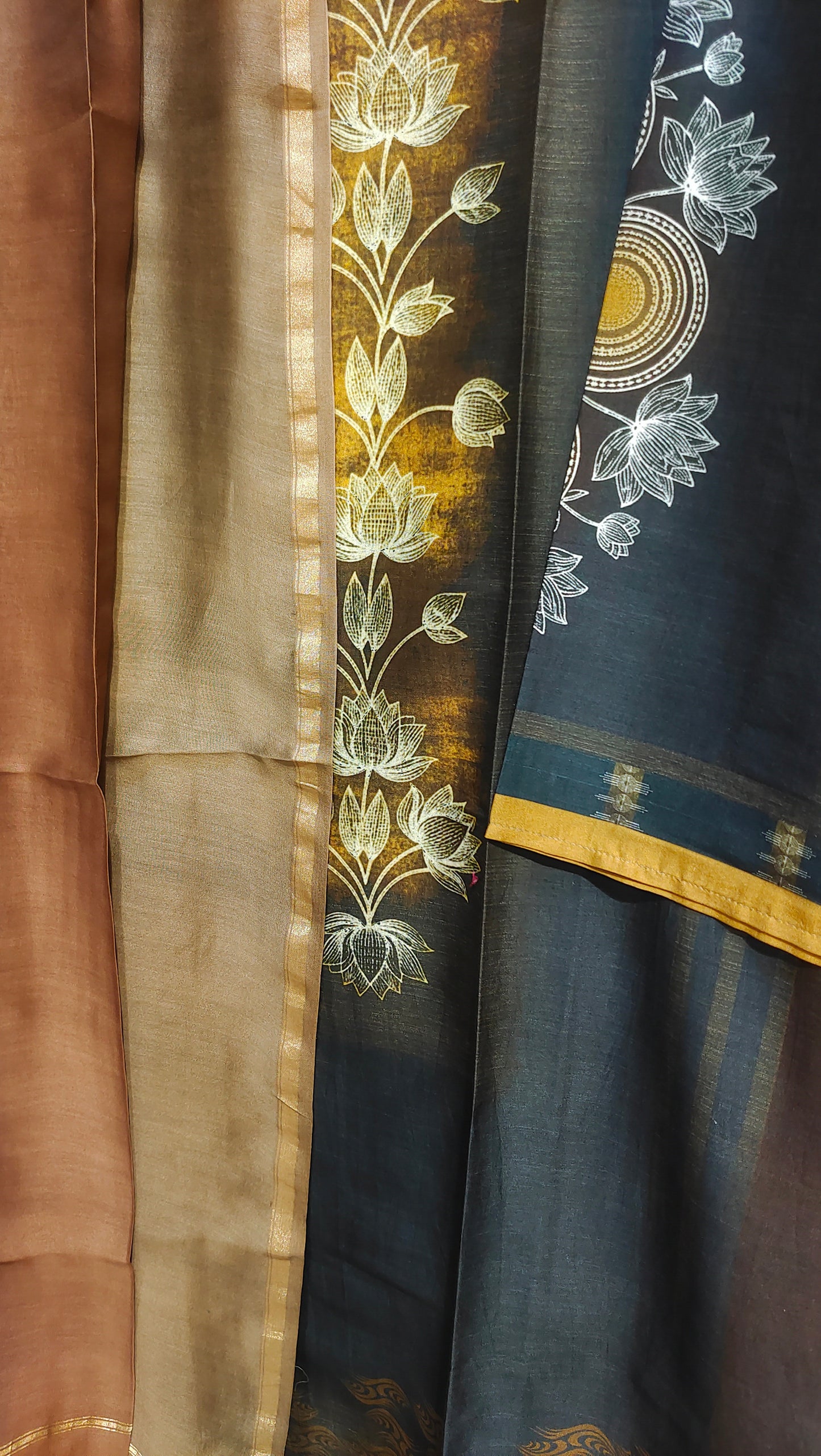 Semi Stitched Chanderi Casual Suitset