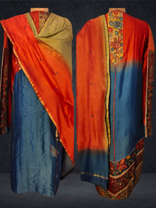 Semi Stitched Formal chanderi Suitset