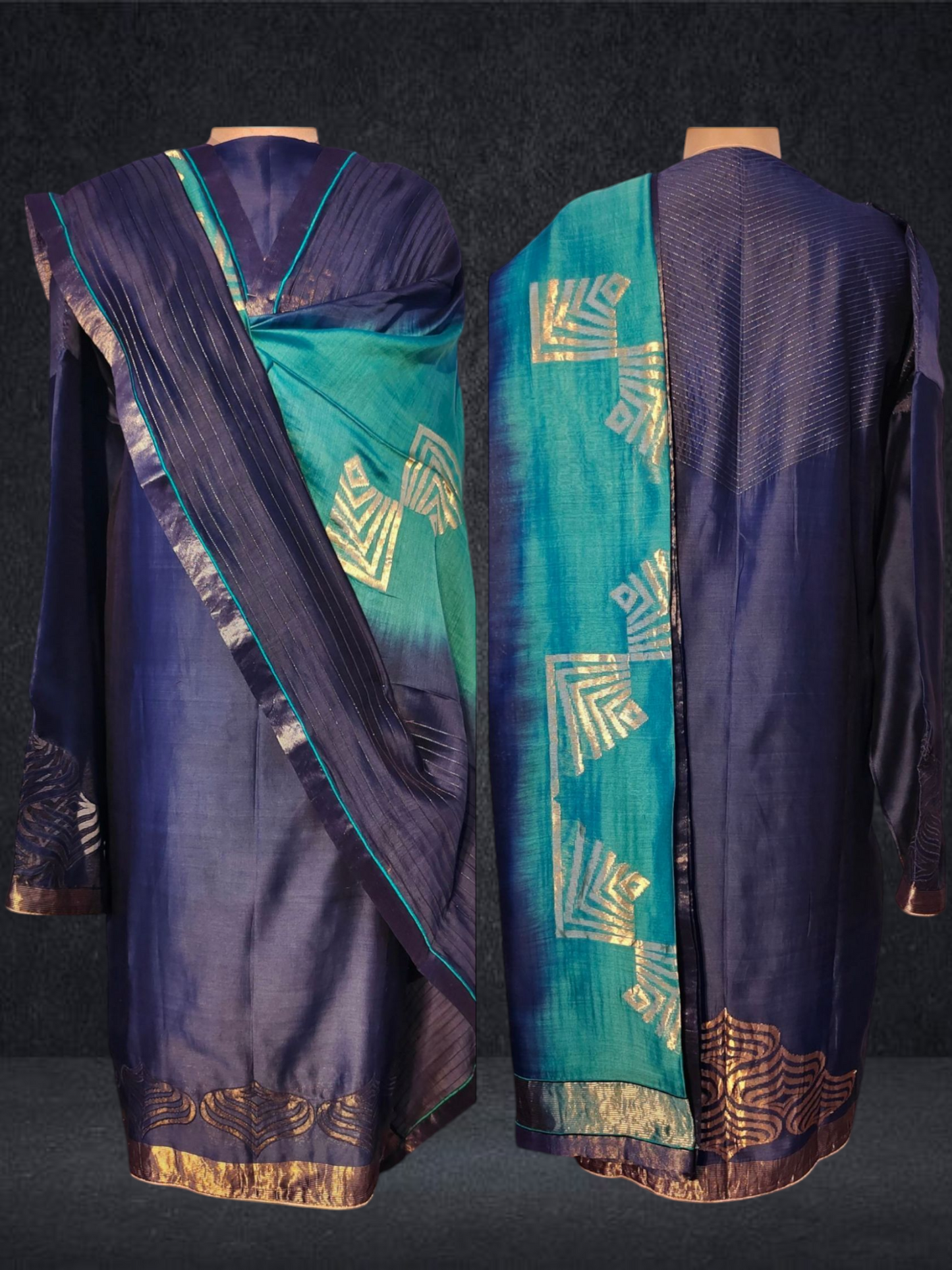Semi Stitched Formal chanderi Suitset