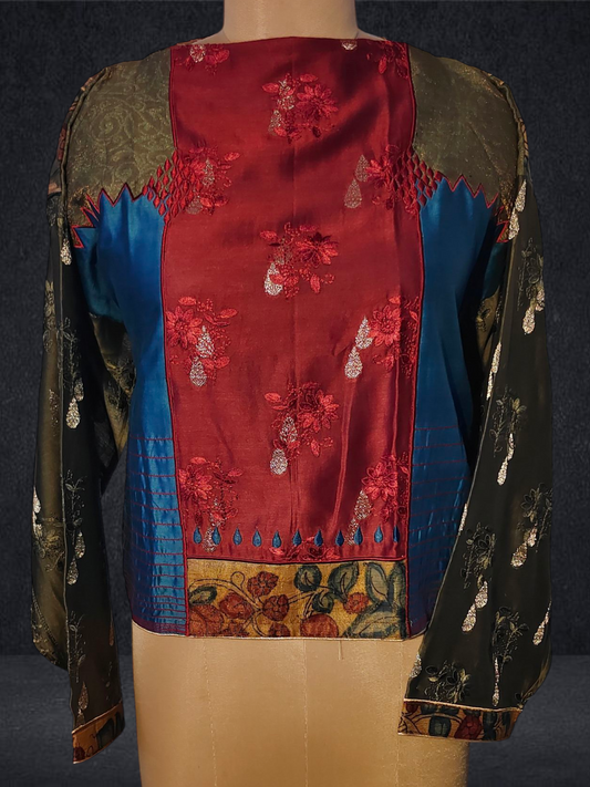 Semistitched Chanderi Ɓlouse