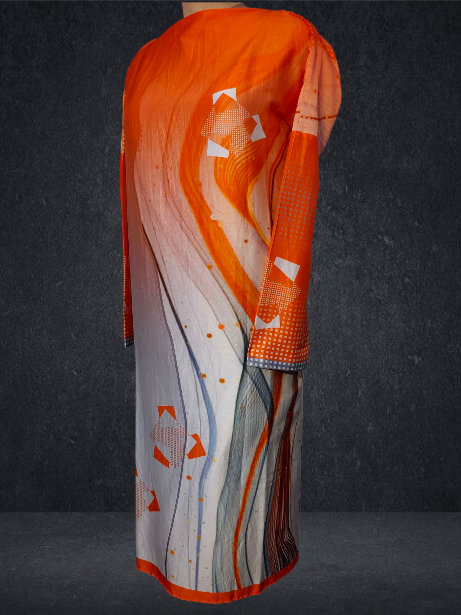 Semi Stitched Chanderi printed Kurta VISHAL KAPUR