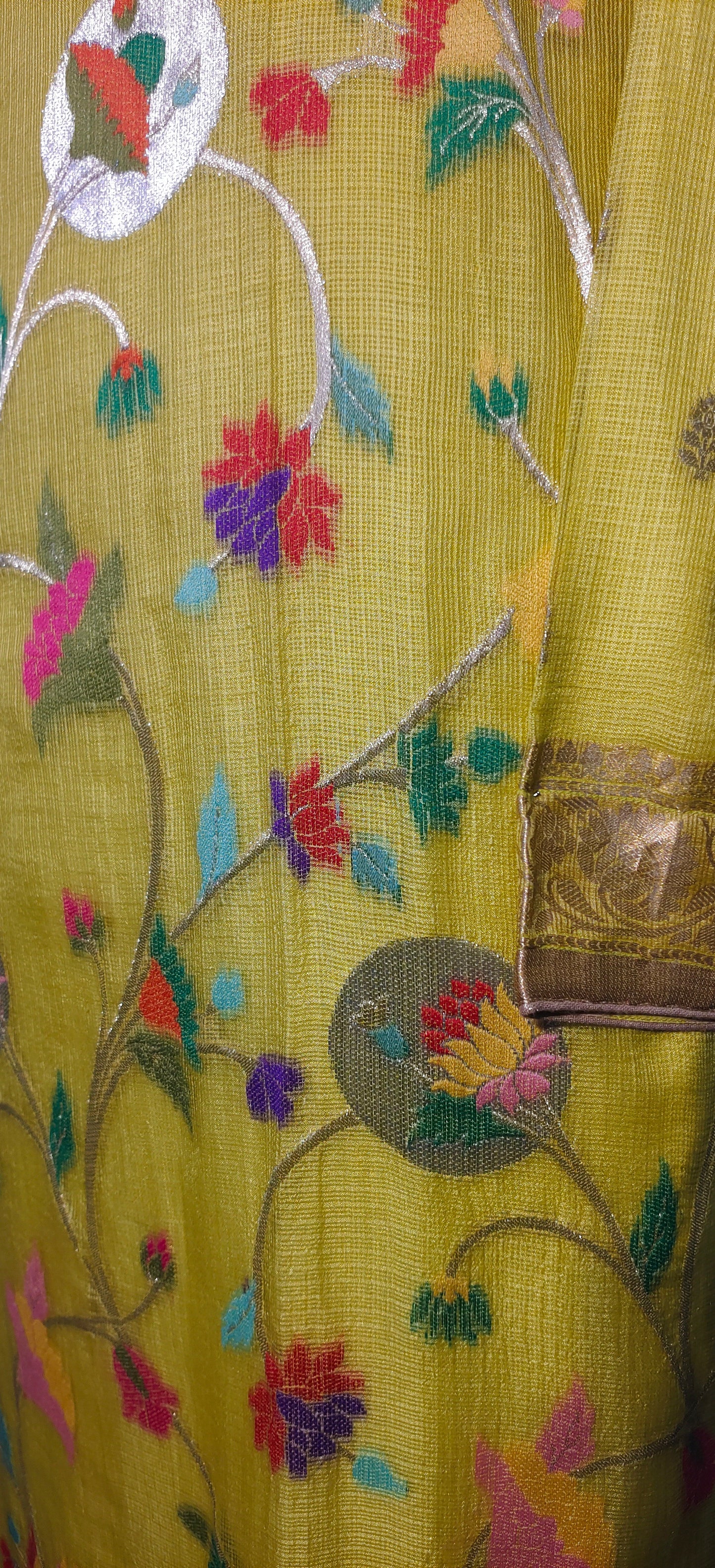 Semi Stitched Formal chanderi Kurta
