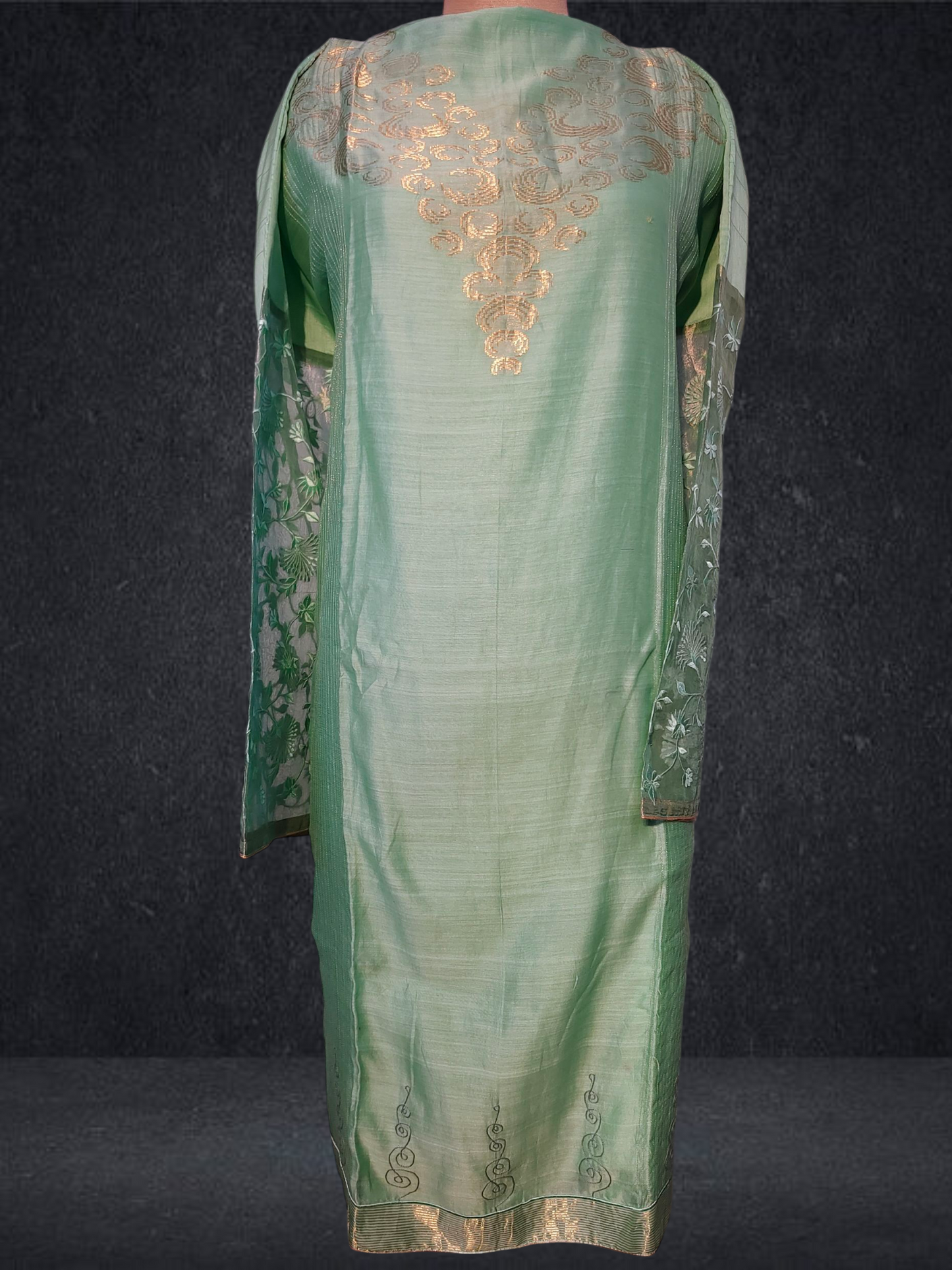 Semi Stitched Formal chanderi Suitset