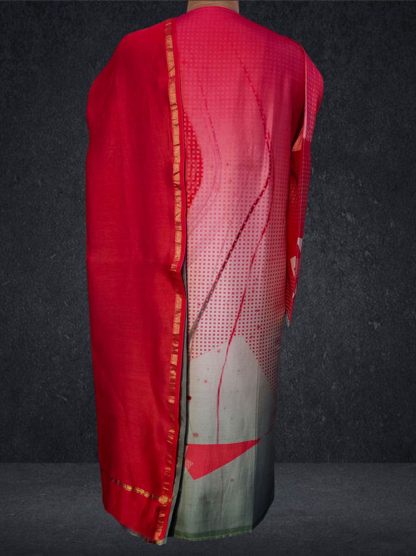 Semi Stitched Chanderi printed kurta VISHAL KAPUR