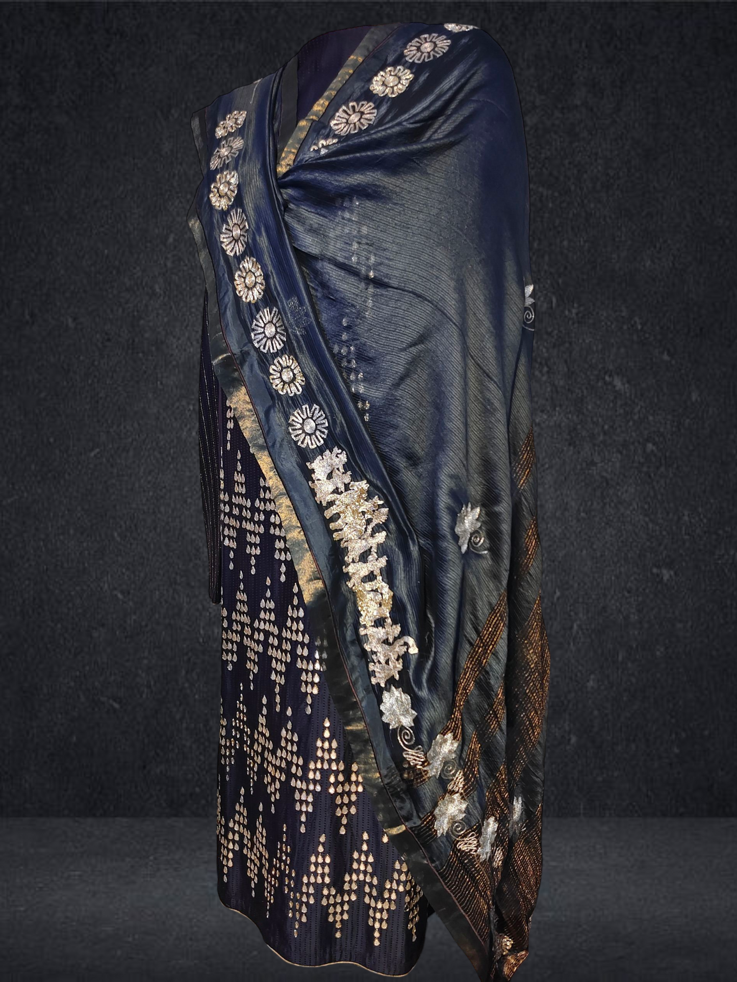 Semi Stitched Formal chanderi Suitset