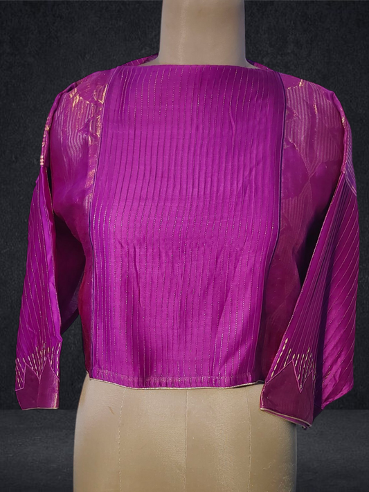 Semistitched Chanderi Ɓlouse