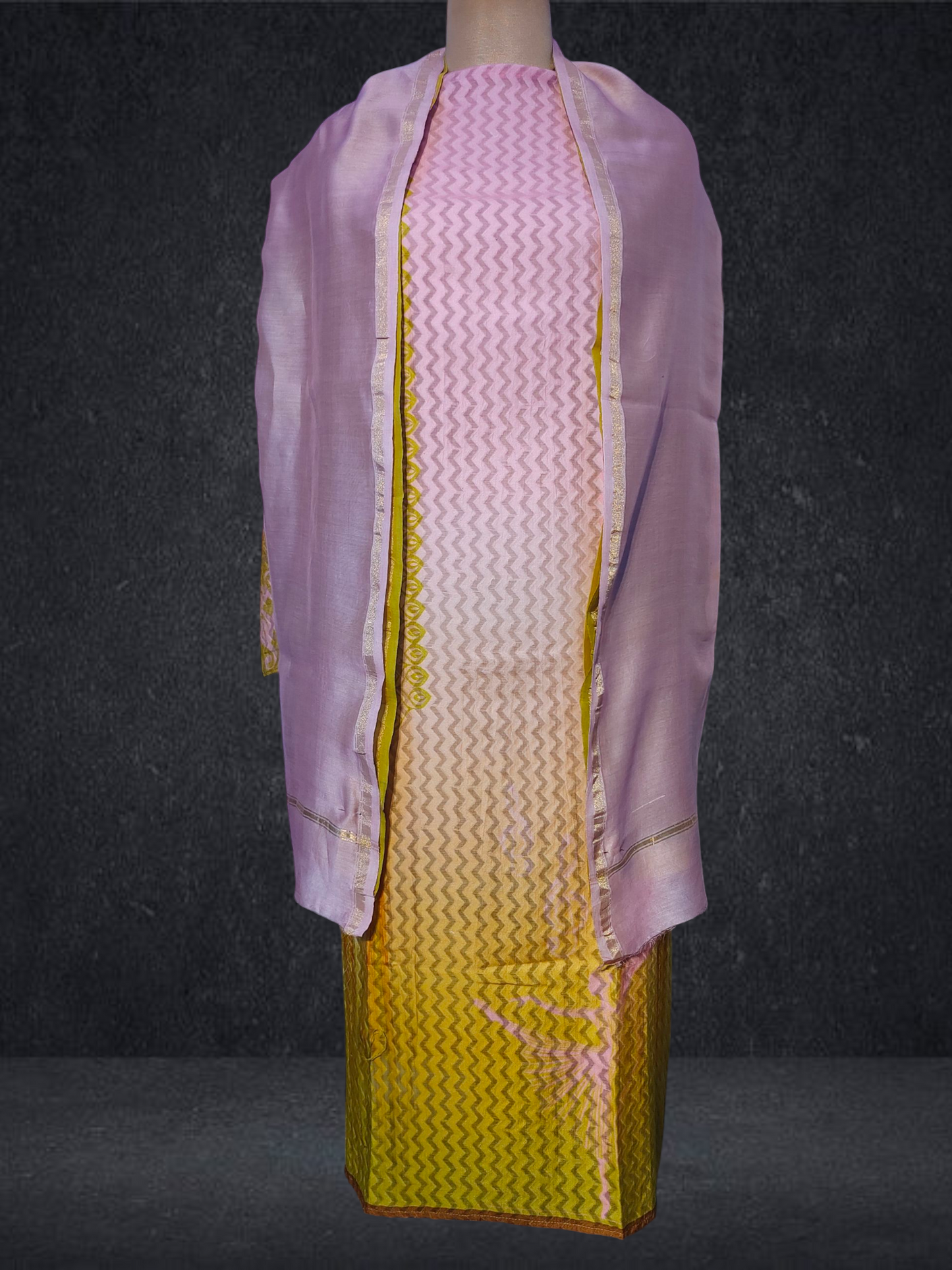 Semi Stitched Chanderi Casual Suitset VISHAL KAPUR
