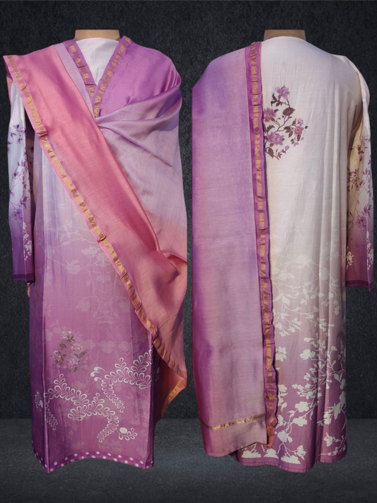 Semi Stitched Chanderi Casual Suitset VISHAL KAPUR