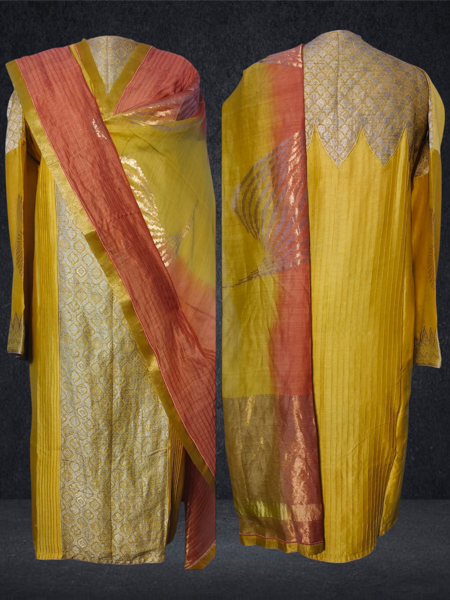 Semi Stitched Formal chanderi Suitset