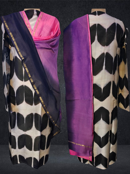 Semi Stitched Chanderi Casual Suitset